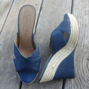 Jessica Simpson Denim Wedges